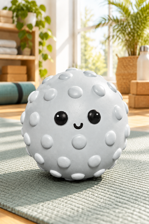 Knot Dot Recovery Ball Close-Up in Yoga Studio